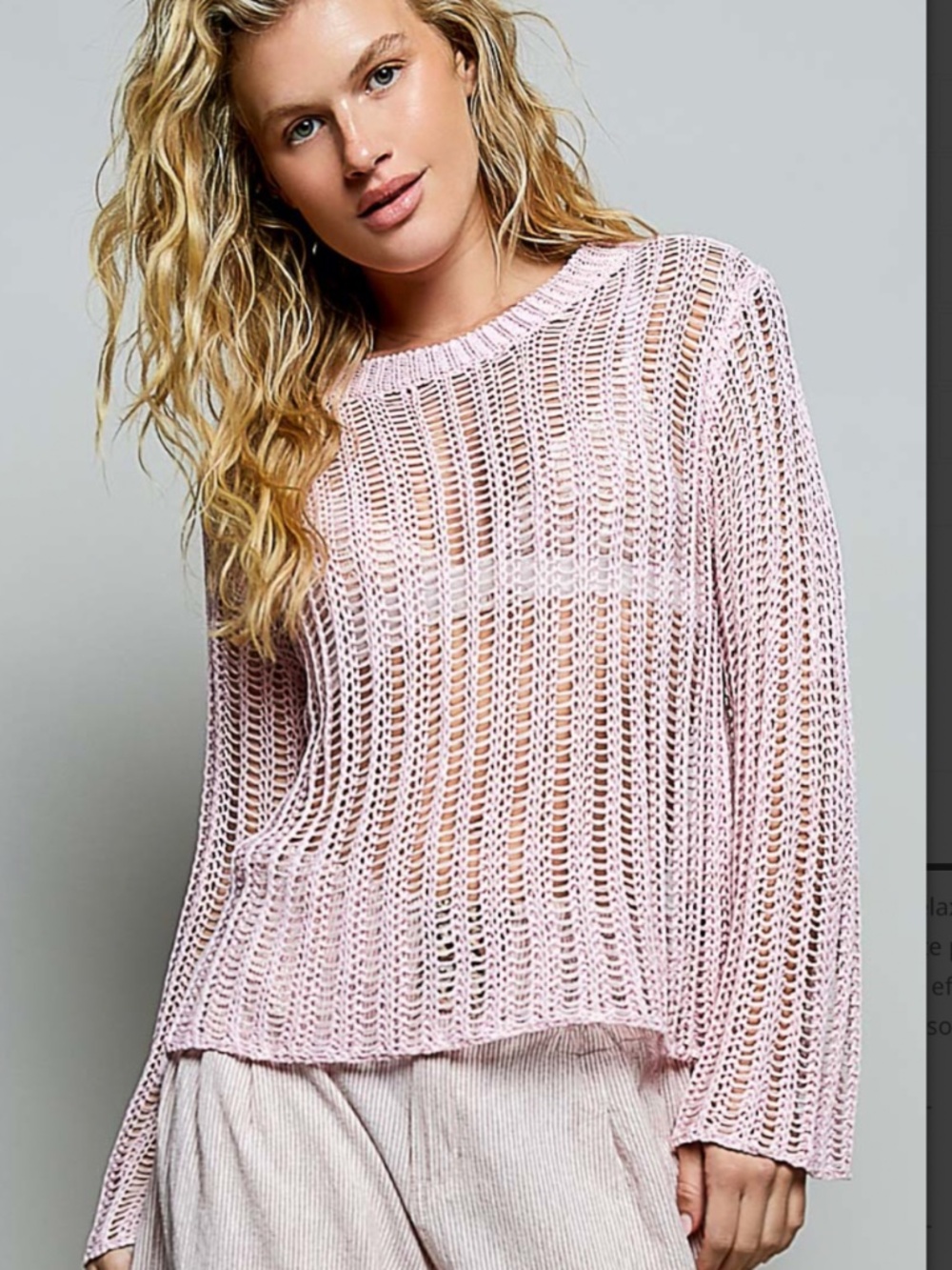 🎉 POL “ GIGI “ POL OPEN KNIT LIGHTWEIGHT SWEATER 42